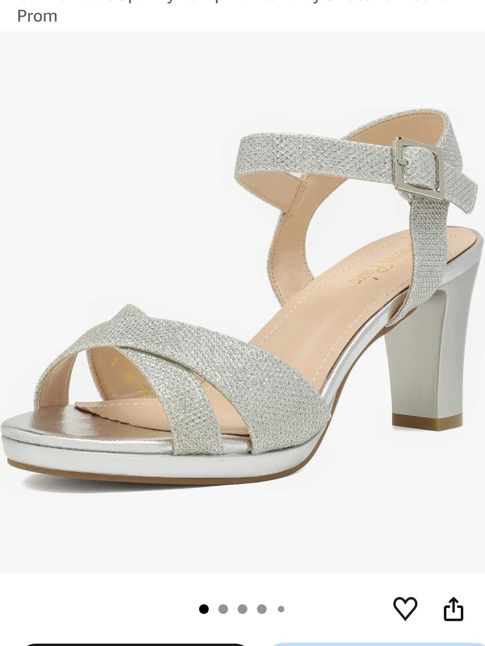 Silver Glitter Ankle-Strap Dress Sandal